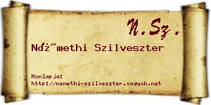 Némethi Szilveszter névjegykártya