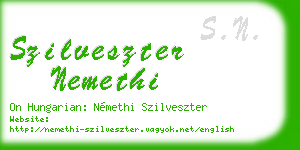 szilveszter nemethi business card